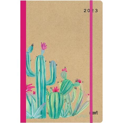 Ημερολόγιο ημερήσιο NEXT Trends flexi με λάστιχο 14x21cm 2023 Cactus